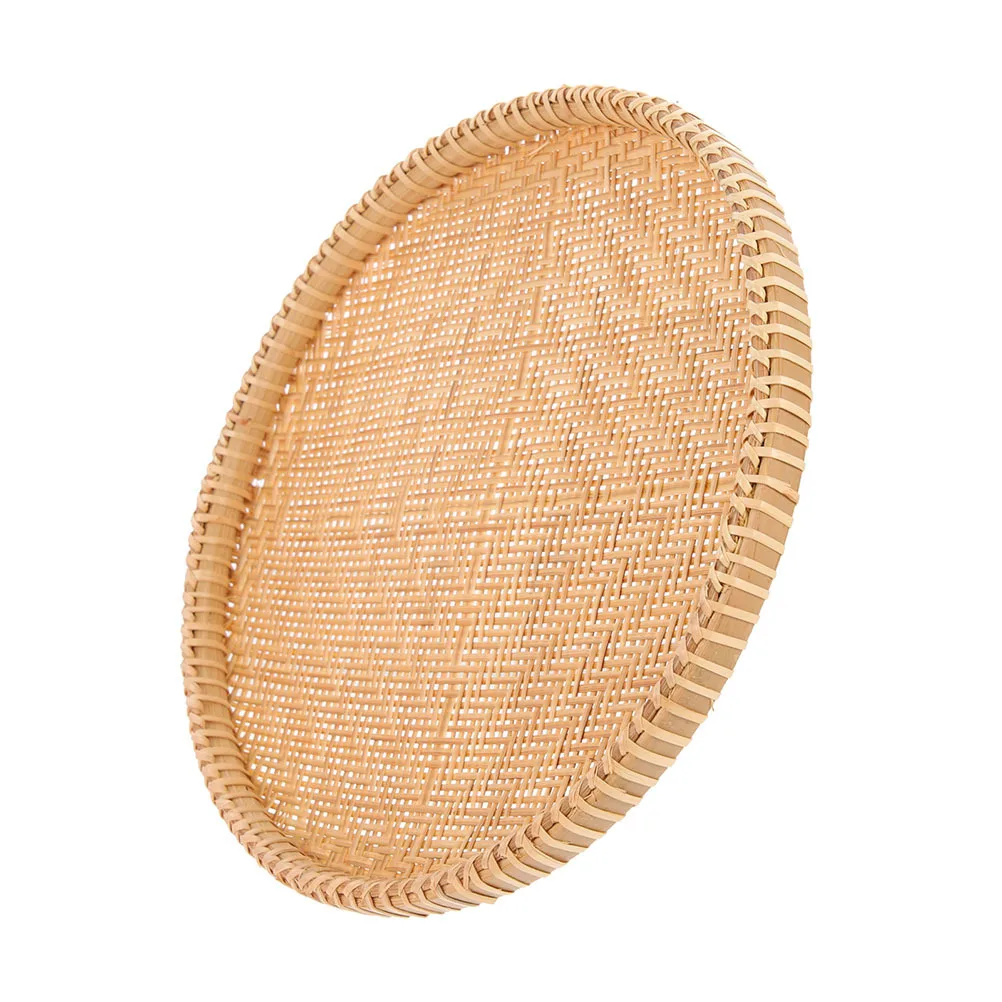 

Premium Bamboo Weaving Basket Compact Fruit Bread Snack Storage Container Kitchen Gadgets Vegetables Drying Draining Holder