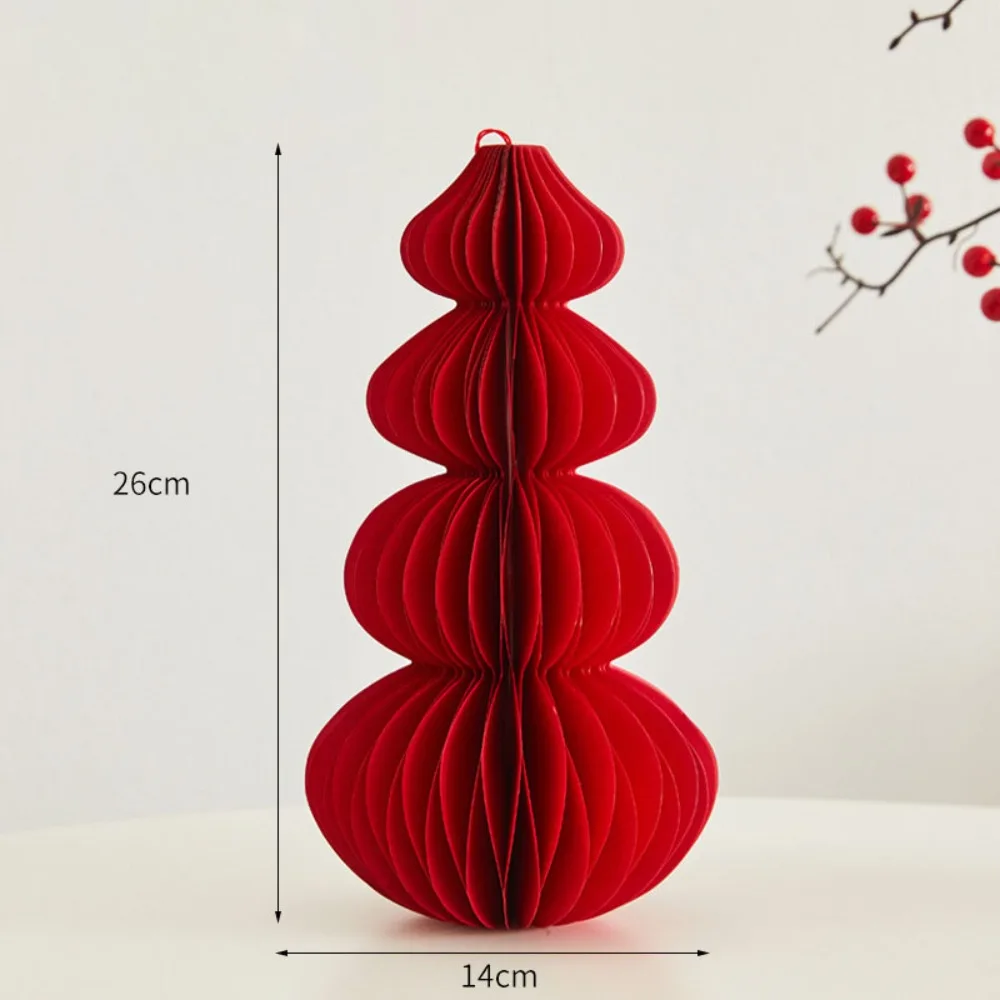 

Funny Red Honeycomb Gourd Ornament Folding Paper New Year Gourd Decoration 3D Gourd Ornament Home Decor