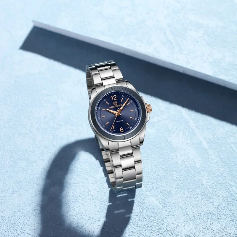 NAVIFORCE 5062 женские кварцевые часы простой дизайн светящийся водонепроницаемый ремешок из нержавеющей стали повседневные часы для женщин