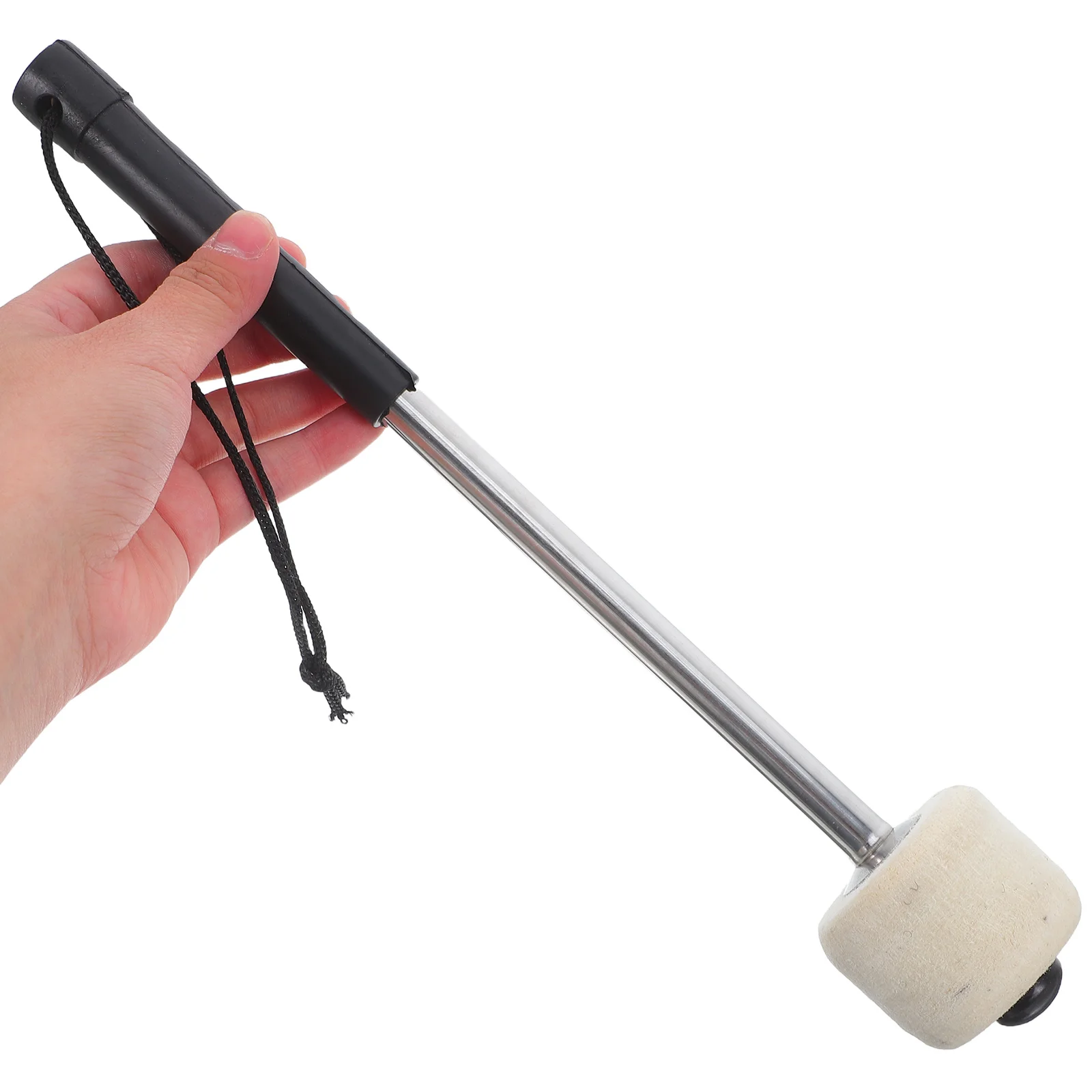 

4pcs Marching Bass Drum Mallets Metal Drumsticks Stainless Steel Ergonomic Handle Stage Performance Durable Felt Head Outdoor