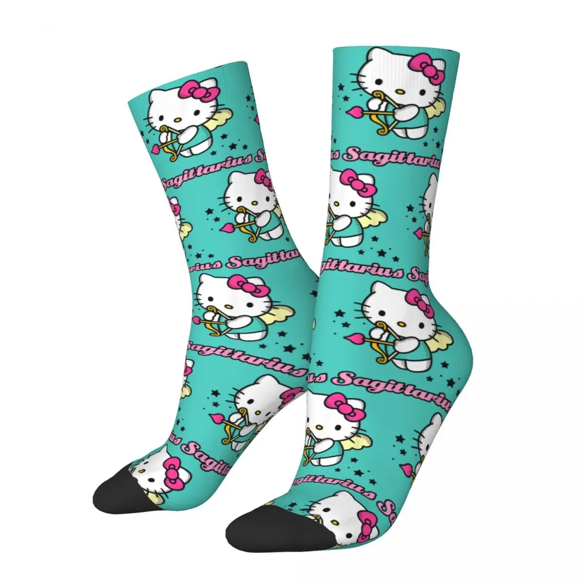 

Hello Kitty Zodiac Sagittarius Socks Men Women Casual Socks Novelty Spring Summer Autumn Winter Middle Tube Socks Gift