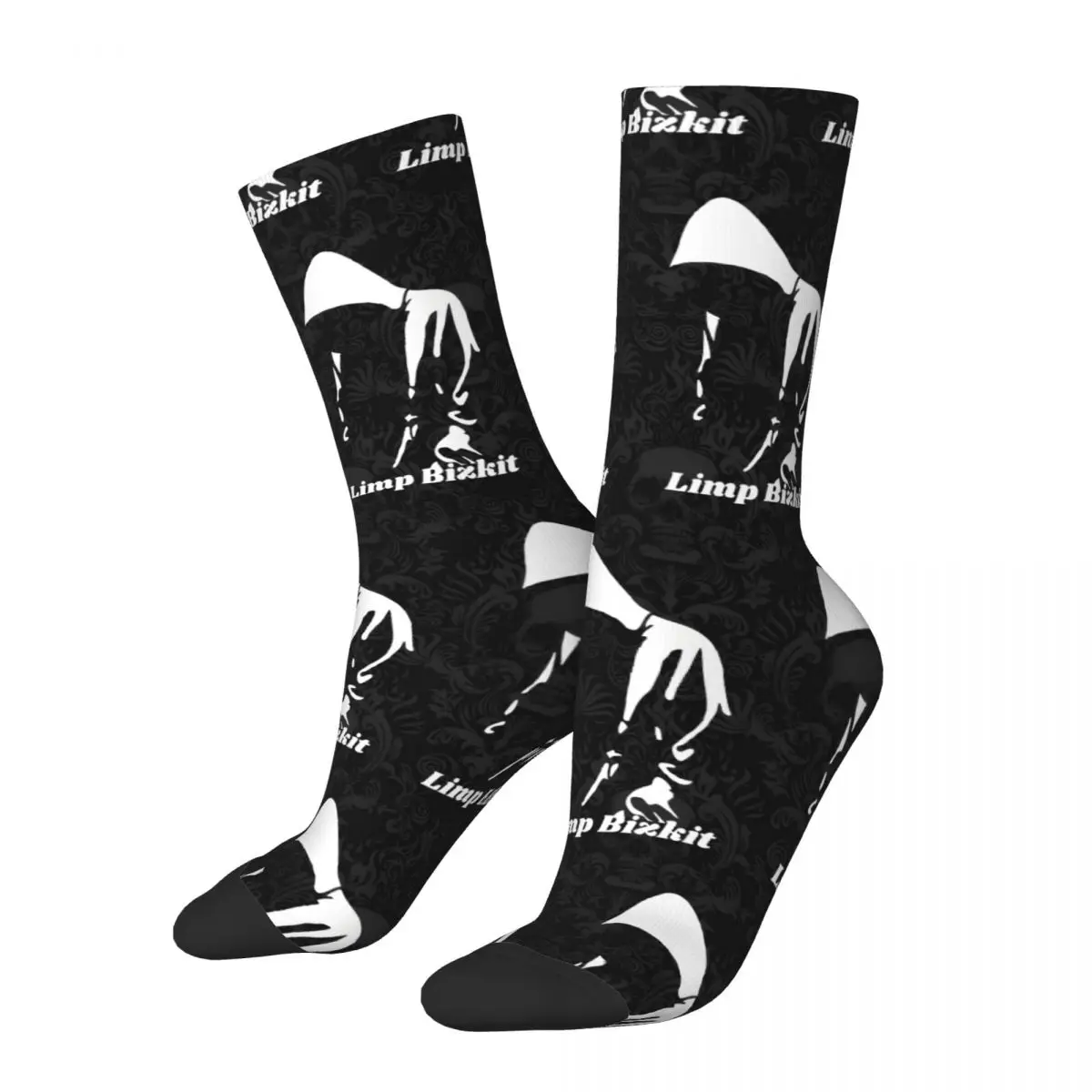 Crazy compression Emo Sock for Men Vintage Limp Bizkit Seamless Pattern Crew Sock Novelty