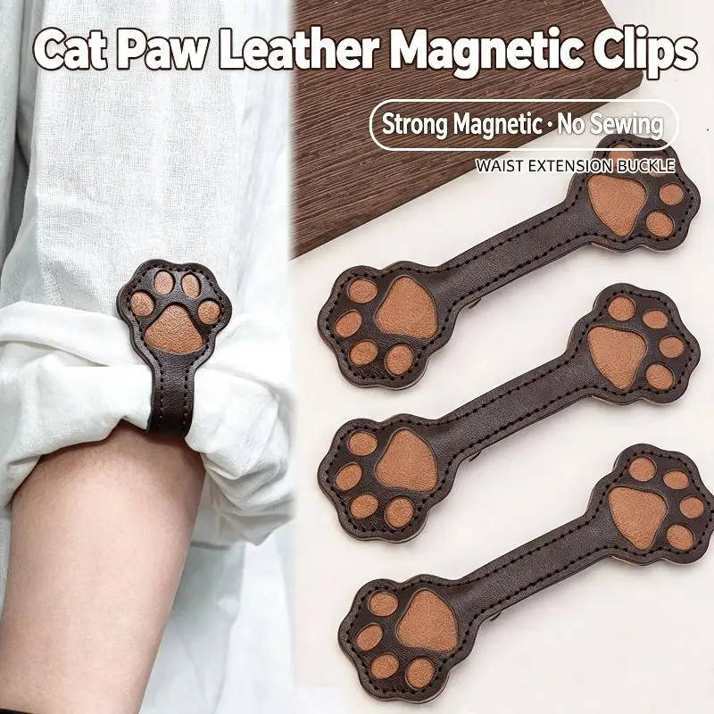 2 PCS Premium Leather Magnetic Sleeve Clips Strong Magnetic Hold Non Slip Design For Office Work Business Daily Wear
