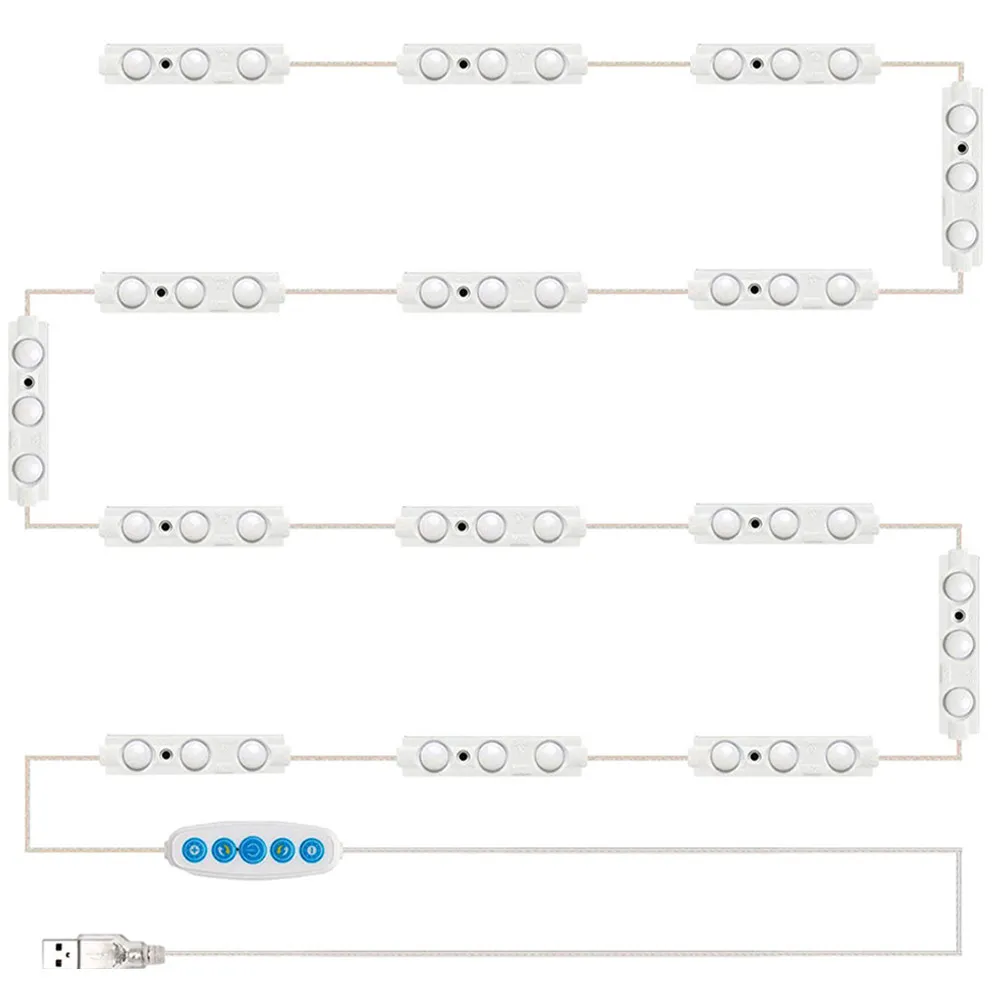 1Set LED Makeup Mirror Lights Strip Easy Install Reusable No Wiring Required Perfect for Eyeliner Mascara Eyebrows Shaving
