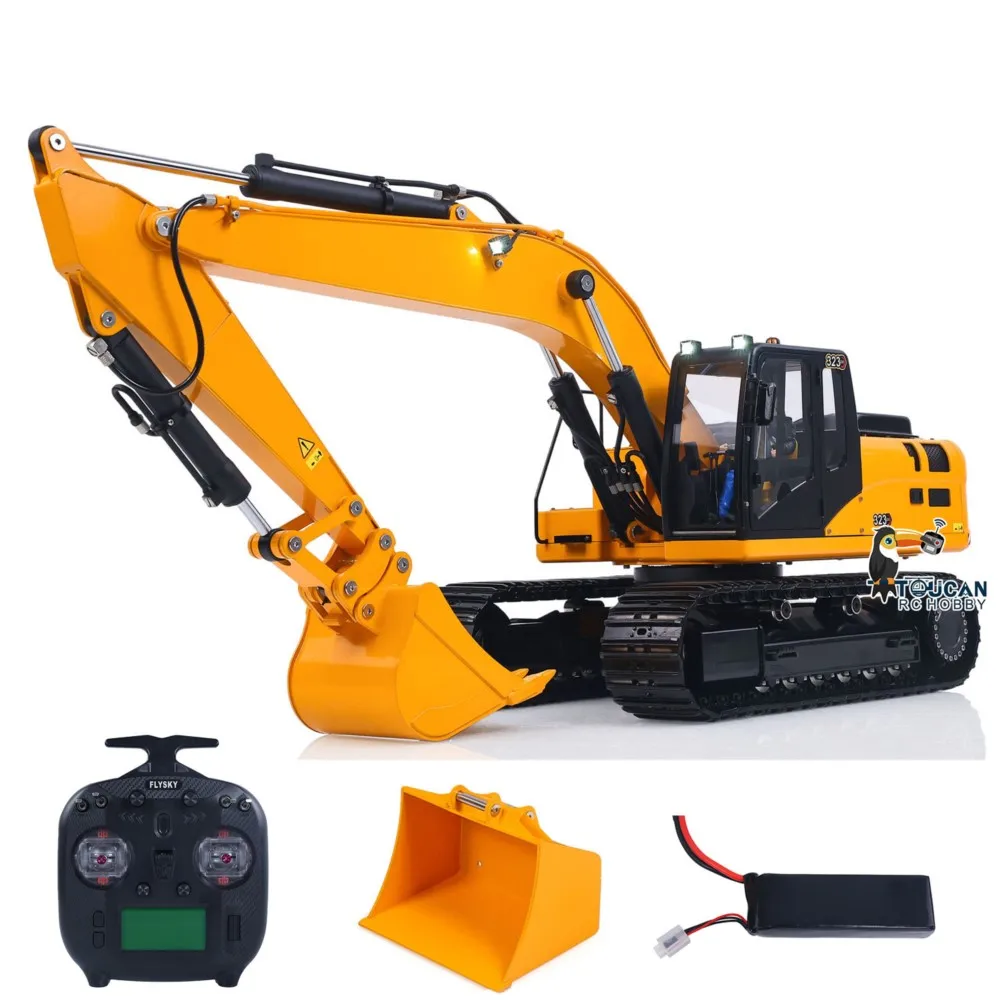 Toy RTR Metal 1/12 Hydraulic Radio Control Excavator 323GX 3 Way Valve RC Digger Machine Quick Coupler Flysky ST8 Radio Trucks