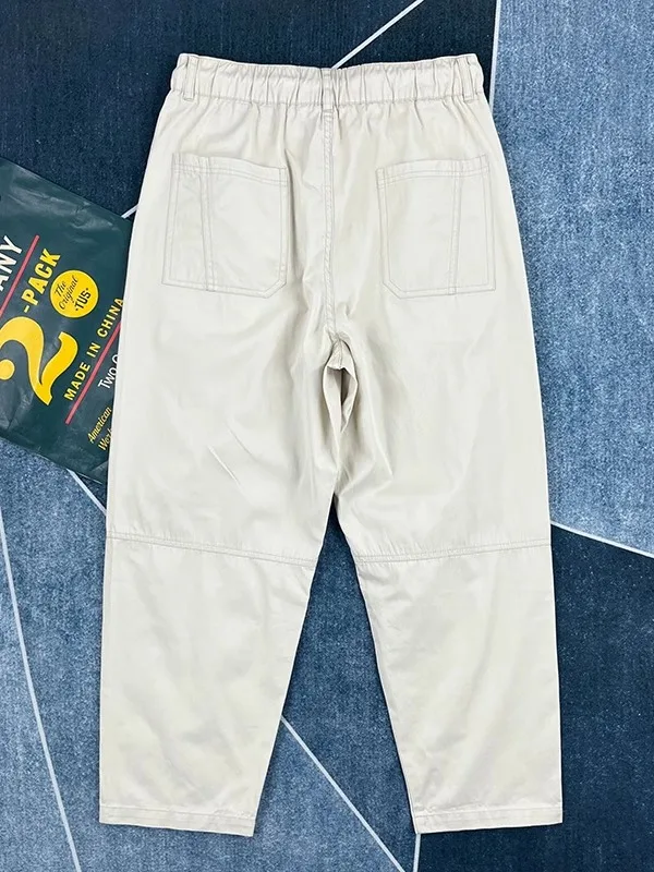 120 кг мужские весенне-летние легкие брюки-карго из 100% хлопка - американские винтажные свободные прямые однотонные повседневные брюки