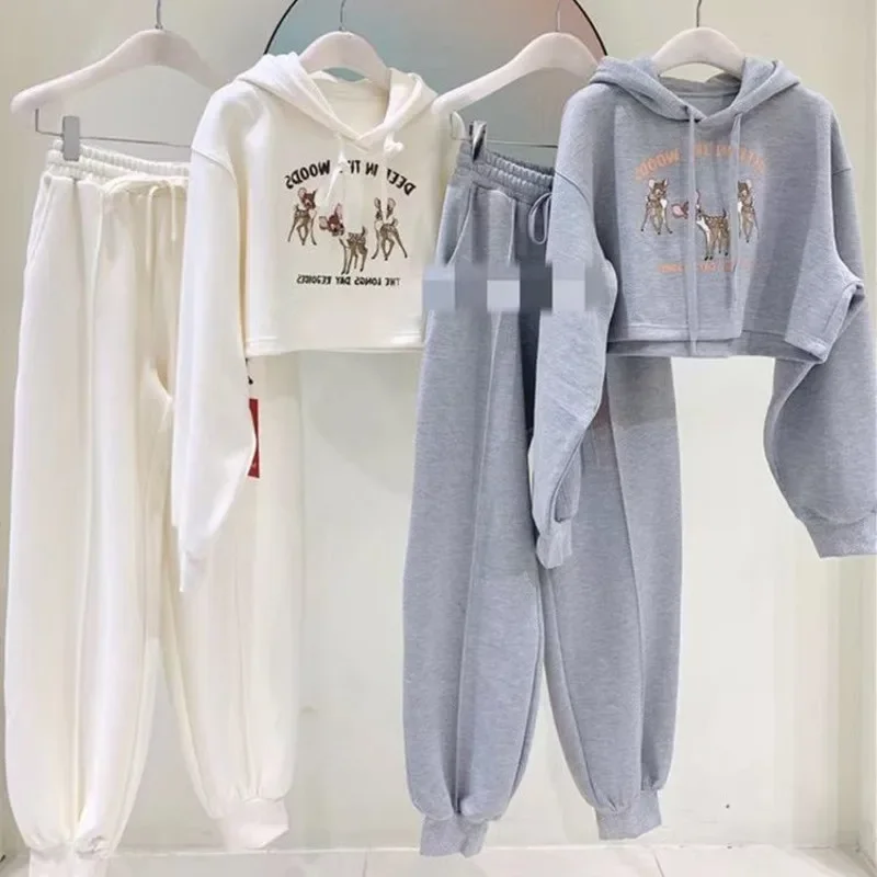 

Women's Online Celebrity Fried Street Suit Short Style Sweater Two Piece Set 2024 New Spring And Autumn Casual Pants Sportswear