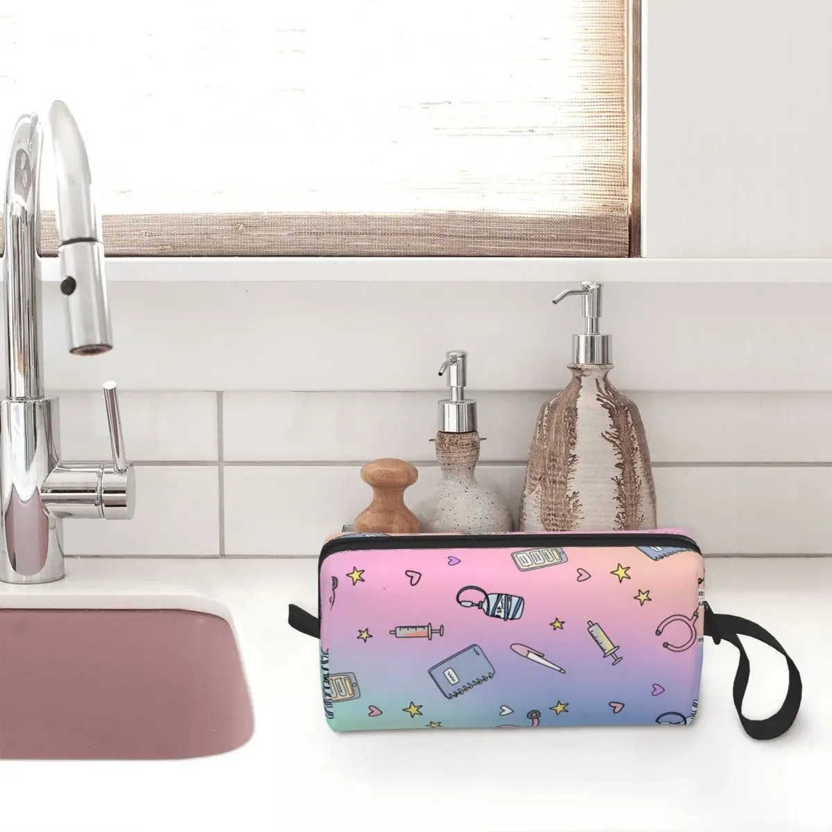 Enfermera en apuros médico enfermeira organizadores de armazenamento feminino para necessaires designer saco de maquiagem organização doméstica diversão saco cosmético