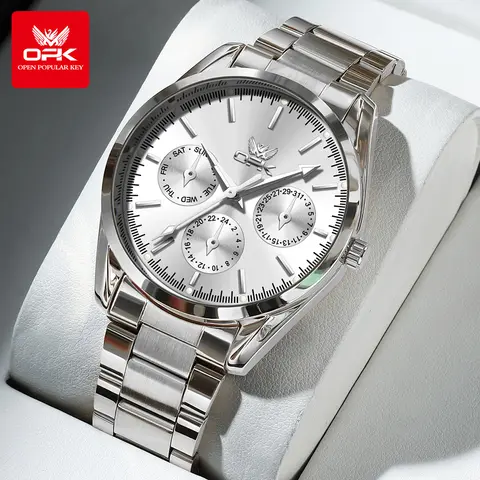 OPK 6024 Herrenuhr Original Modemarke Quarzuhren für Männer Multifunktionale Chronograph Wasserdicht Leuchtende Uhr mit Box