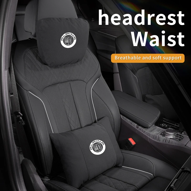 

For ALPINA B3 B4 B5 B7 B8 D3 D4 D5 XD3 XD4 XB7 B12 G20 G30 G45 G60 G82 E87 E92 Car Headrest Neck Support Seat Soft Neck Pillow