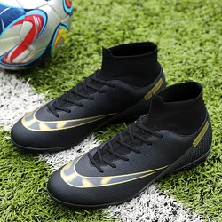 Men's Firm Ground Soccer Cleats Black Football Shoes