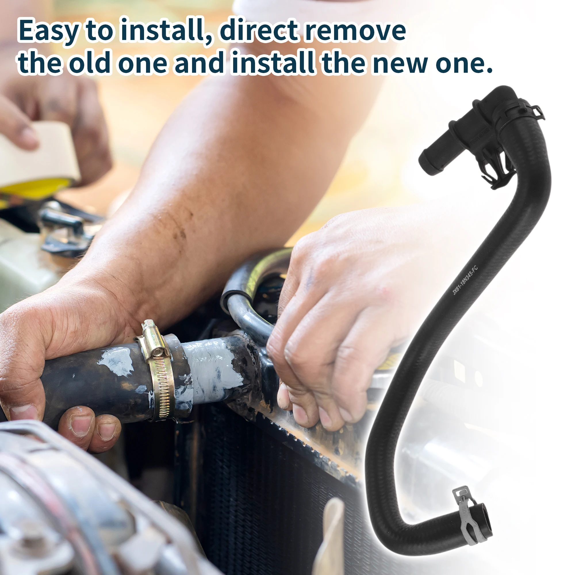 UXCELL خرطوم المبرد رقم JX6118N345FC لأنبوب المبرد المطاطي Ford Focus 1.0T 2018 #5