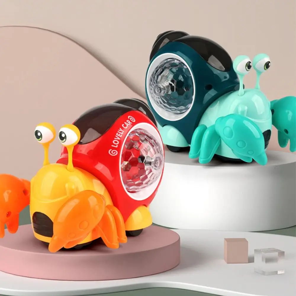 Caracol criativo bebê rastejando caranguejo brinquedo interativo iluminar brinquedo de luz musical musical tempo da barriga brinquedo educativo precoce