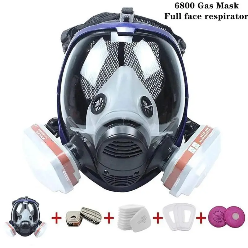 

Chemical Gas Mask 6800 Dust Respirator Anti-Fog Full Face Mask Filter For Industrial Acid Gas, Welding Spray Paint Insecticide