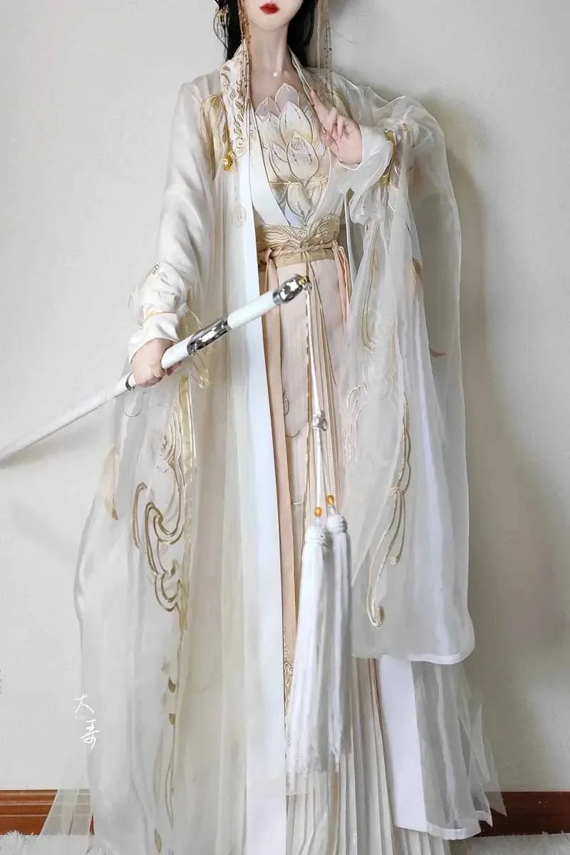 Chinese Hanfu Dress Women Tang Dynasty Ancient Traditional Embroidery Hanfu Cosplay Costume Gradient Hanfu Dress Party Outfit