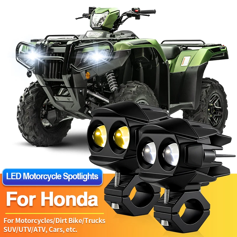 

1 Set Universal Motorcycles Headlight LED Fog Light Dual Color Spotlights for Honda CBR300R/CBR500R/CBR600RR/CBR650R/CBR1000RR