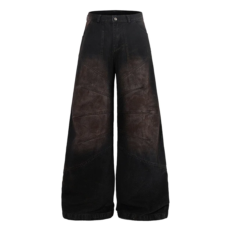 

Джинсы свободного кроя в стиле хип-хоп, уличные брюки-карго, джинсовые штаны для мужчин с элементами пэчворка