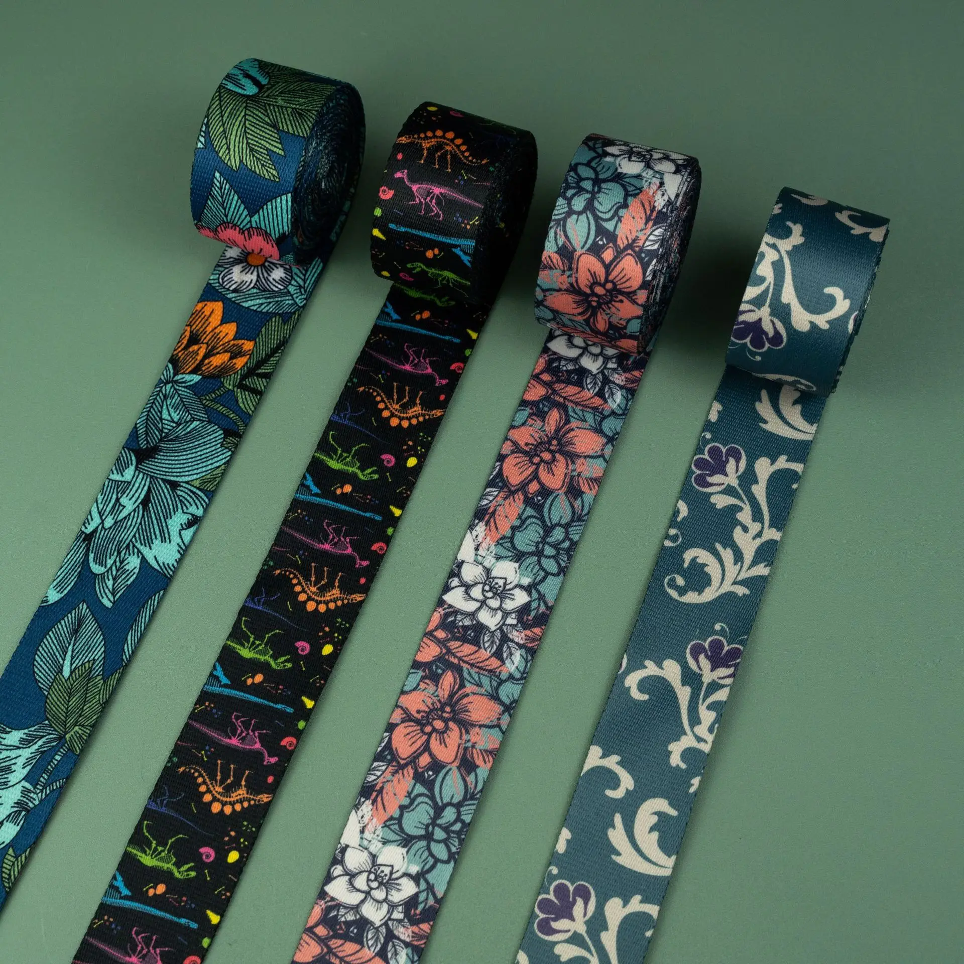 2 Meter 1.5 inch/3.80cm Floral Heat-transfer Printing Nylon 