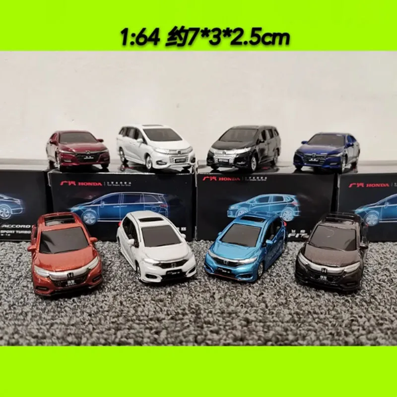 Diecast Model mobil Honda BREEZE, mainan anak laki-laki tampilan statis koleksi klasik dewasa hitam putih, Model mobil logam paduan 1/64