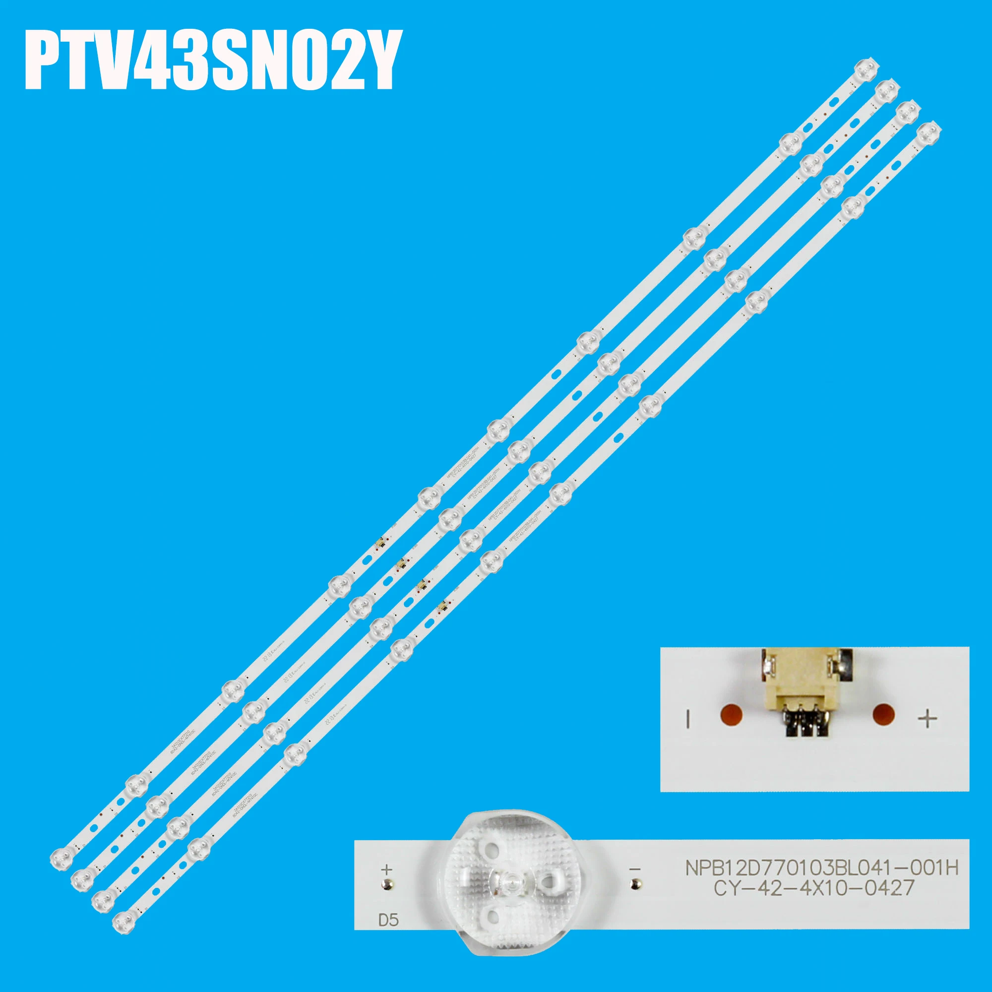 

LED backlight strip for TFLED42S60T2S 43DP1A SN43LEDA88/0227 43"51602 SB43250 CY-42-4X10-0427 NPB12D770103BL041-001H