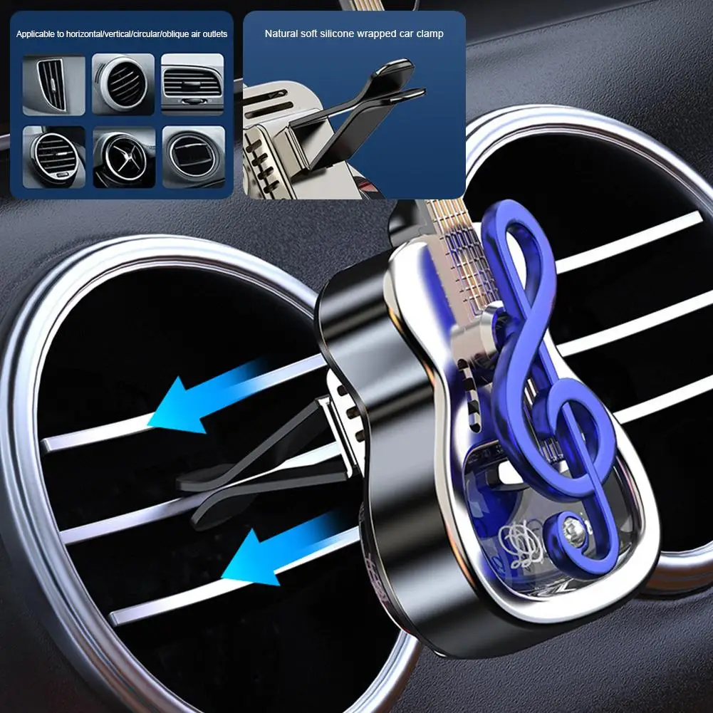 Car Guitar Shaped Dynamic Note Aromatherapy Air Outlet Air Freshener Lasting Charming Deodorization Fresh Car Interior Accessori