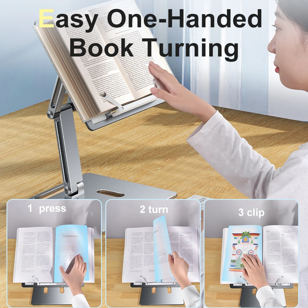 Aluminum Laptop Stand Height  Angle Adjustable Reading Stand with Foldable Base Notebook Desktop iPad Stand Tablet Stand Holder