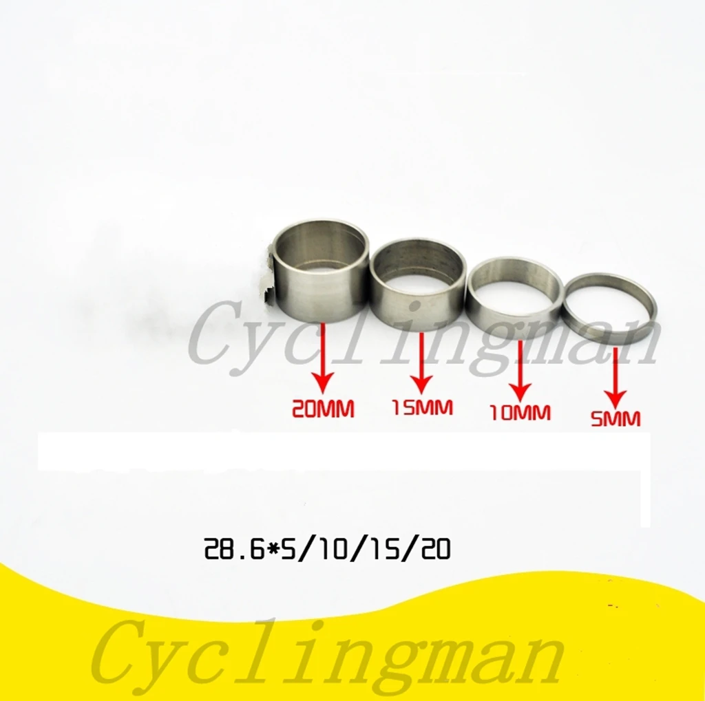 Titanium Ti Bicycle Headset Stem 1-1/8\' Spacers 5/10/15/20/25/30mm Bike Stem Spacer Washers Headset