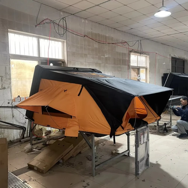 

3-4 people aluminum hard shell roof tent outdoor hiking camping luxury car roof tent