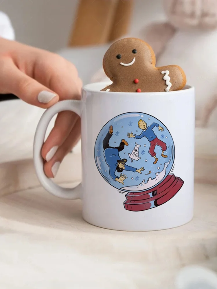 

Tintin Adventure Cerc Mugs Office Coffee Cups Boys Little Dog Gentleman Retro Gifts Drinking Water Mugs Cartoon Mugs