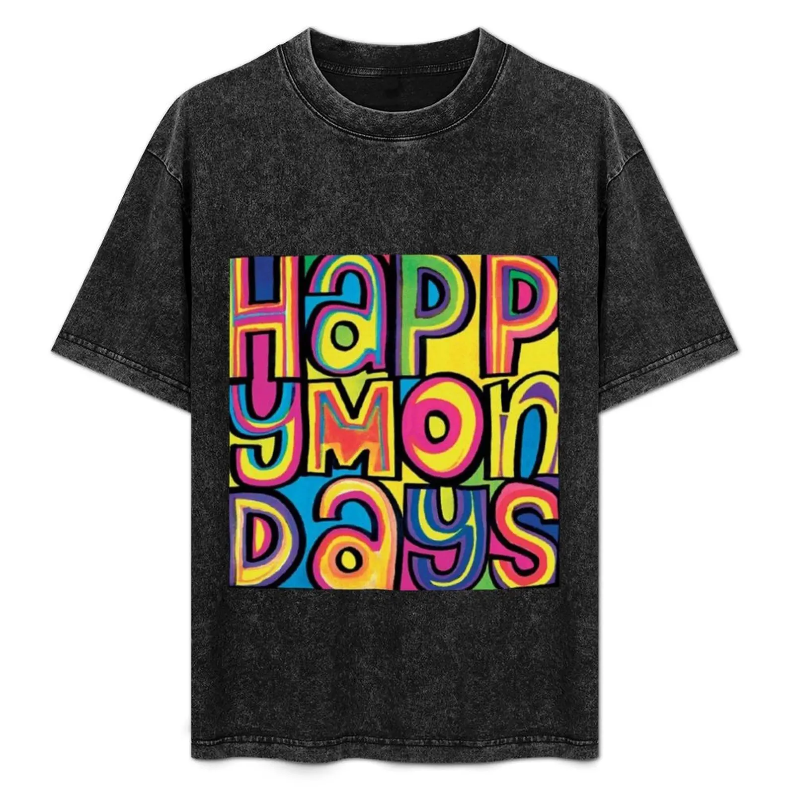

Happy Mondays T-Shirt Basic Solid Color Casual Tee Shirt