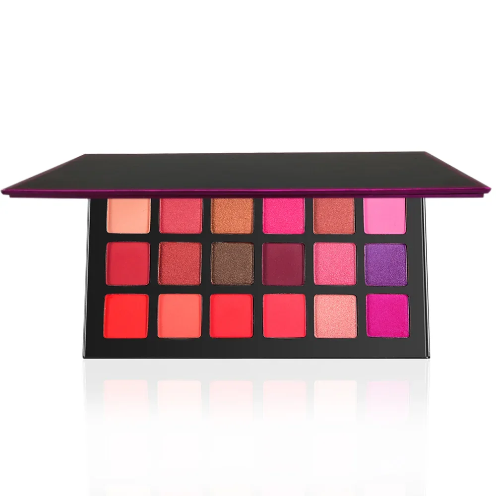 Cień do oczu marki własnej niestandardowa luzem 18-kolorowa fioletowa paleta papierowa połyskująca matowy kolor wodoodporna makijaż oczu pigmentowa