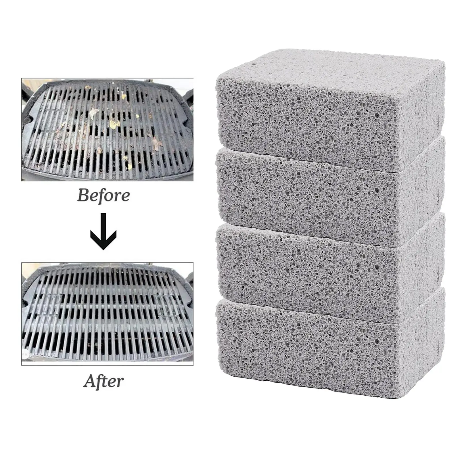 Natural Pumice Grill Cleaning Brick Block for BBQ Rack Oven Griddle Foam Glass Scrubber Tool for Smokers Kitchen Utensils Sink