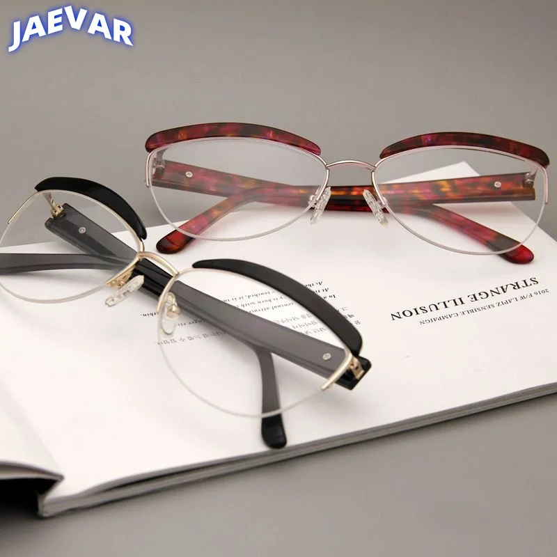 

Plate Half-frame Fashionable Large Frame Men's Glasses Frame Ultra-light Eyebrow Optical Prescription Glasses Frame Men 6061