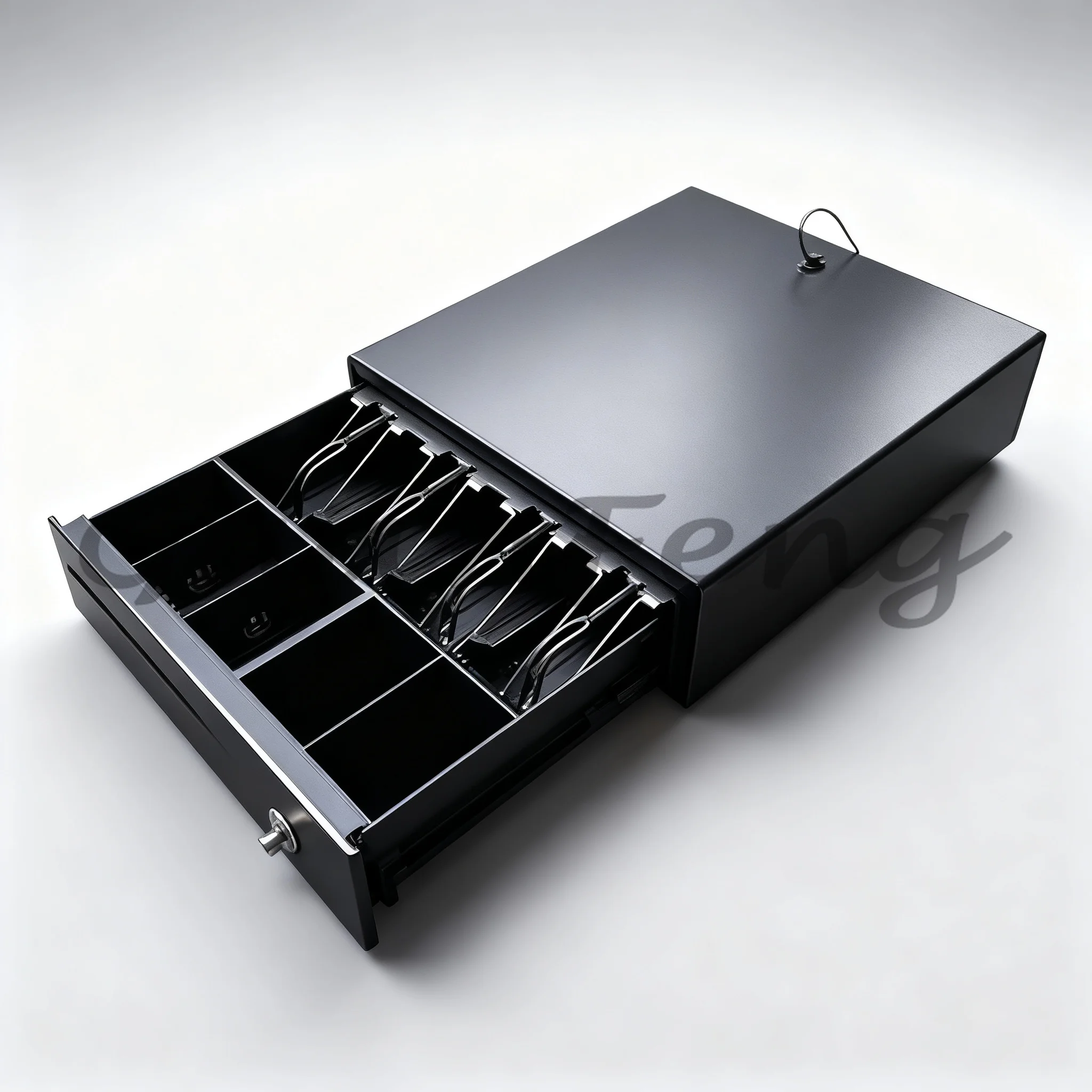 Detachable drawer box, 5 coin compartments+4 trays with clips, supermarket sorting organizer