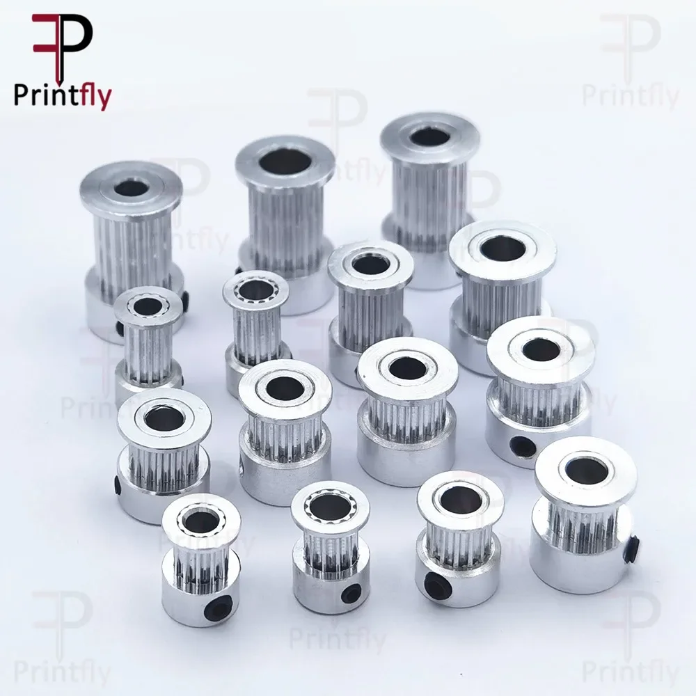 Printfly 2GT 12 14 15 16 17 18 19 20 Teeth GT2 Timing Pulley Bore 3.175 4 5 6.35 8mm Part For Width 6 10 15mm Timing Belt 1pcs