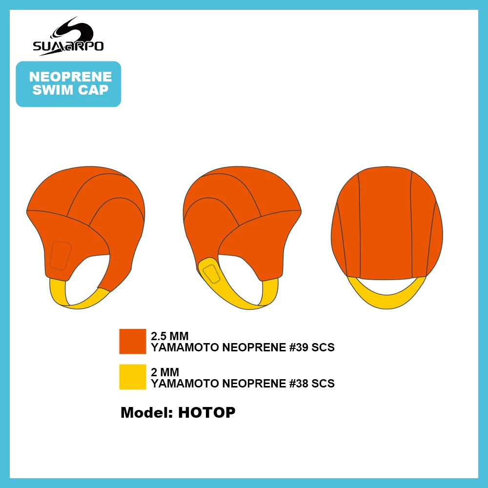 SUMARPO 2.5mm Neoprene Swim Cap, Diving Hood for Cold Weather in Open Water, Triathlon