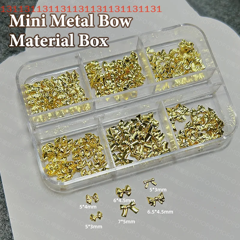 اكسسوارات الديكور مانيكير لفن الأظافر 6 شبكات القوس الصغير مسمار سحر الذهب والفضة اللؤلؤ مسمار الراين