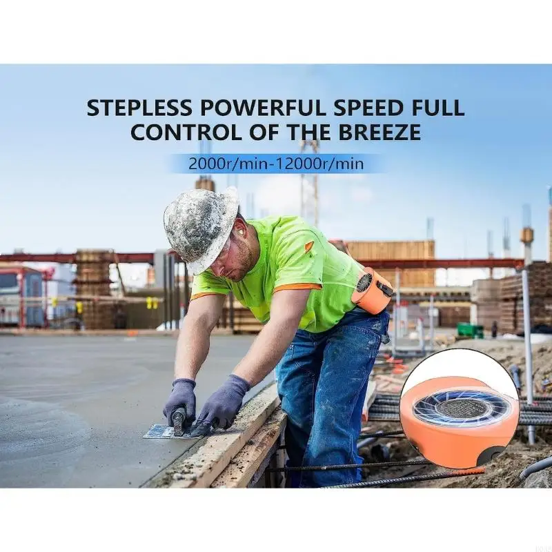 D0AB الخصر مقطع مروحة المعجبين بإعادة الشحن مواد بلاستيكية مروحة كبيرة لصيد الأسماك في السفر