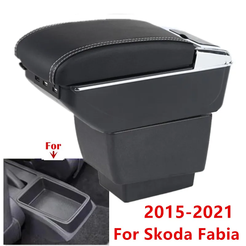 Für Skoda Fabia Armlehne für Skoda Fabia 3 III 2015-2021 Auto-Armlehnenbox Zentrale Aufbewahrungsbox Innenraum-Nachrüstung Auto-Zubehör