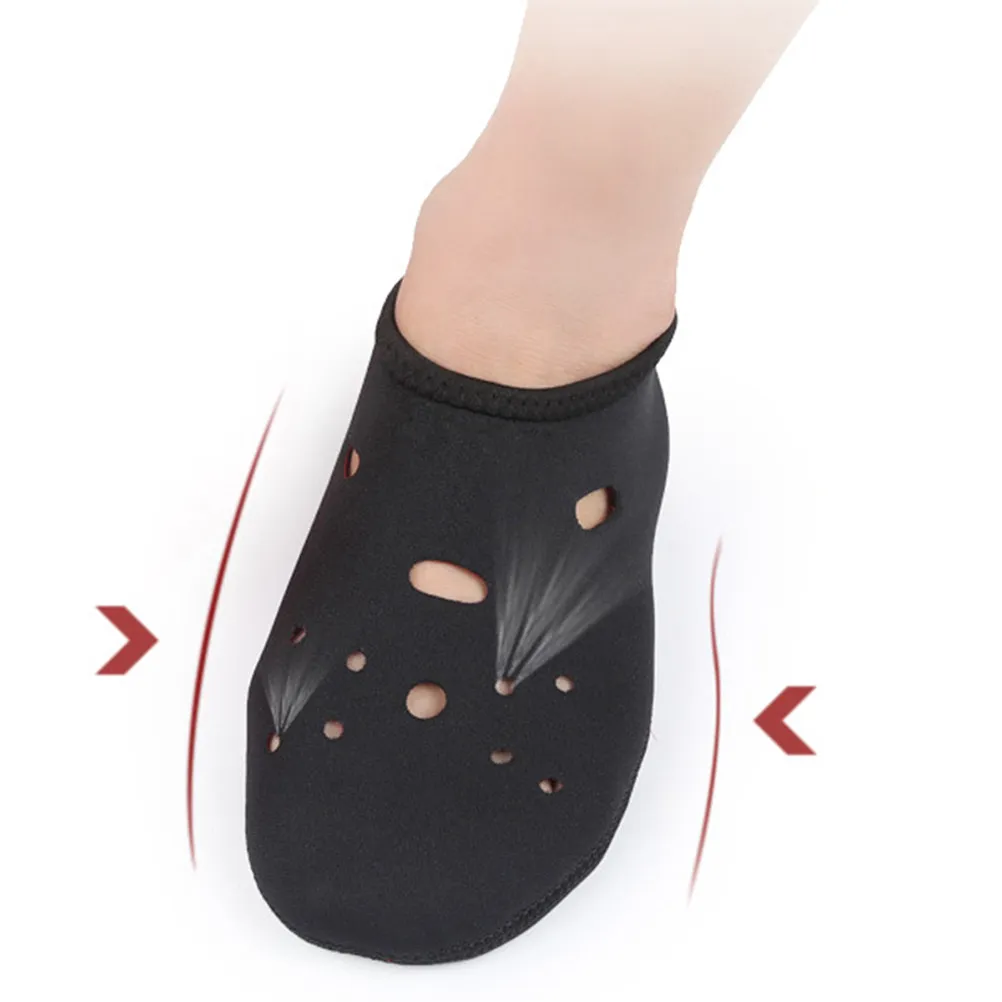 

1 пара утолщенных носков унисекс для пляжа, размер L, черные, для плавания, дайвинга, сноркелинга, легкие, с дренажными отверстиями, нескользящие, для дайвинга