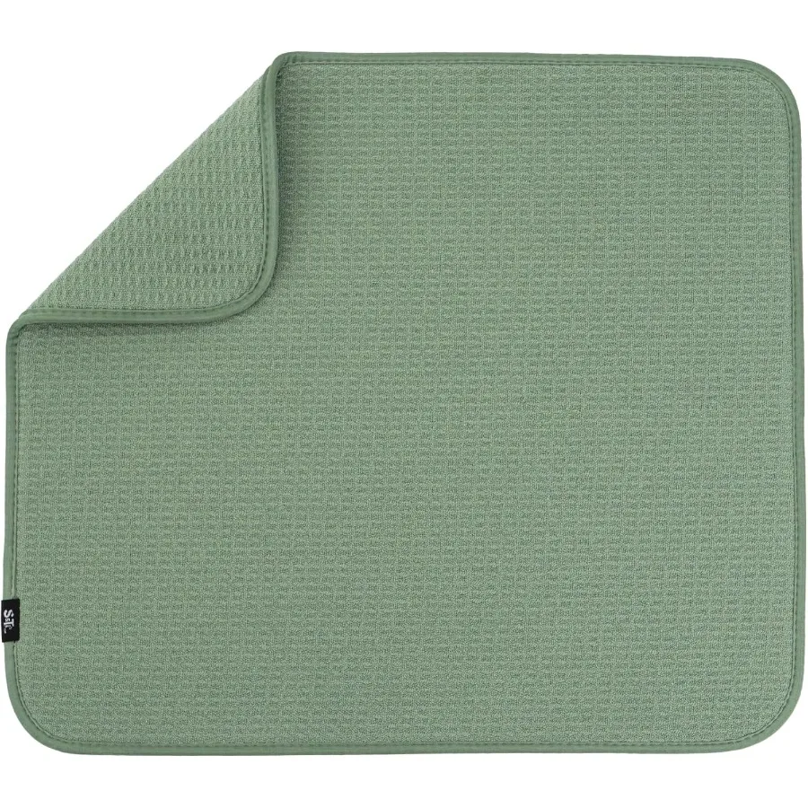 

ST INC. Dish Drying Mat 16 x 18 Absorbent Microfiber Kitchen Counter Mat Dish Drying Pad for Dishes Utensils Pots and Pans Larg