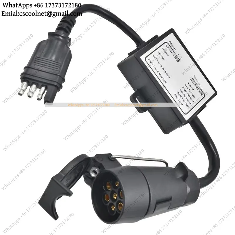 JS03 4-Pin Flat to 7-Pin Trailer Light Converter For USA to EU Parts