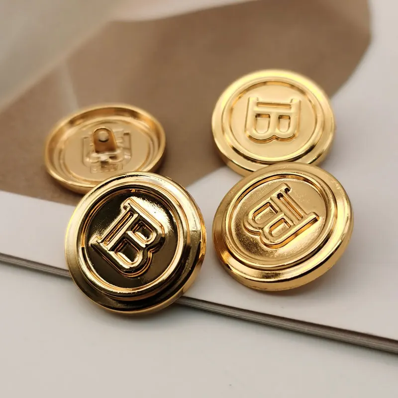 

English Letter B Metal Button for Clothing Coats Shirts Accessories Designer Hand Sewing Buttons 10pcs DIY Crafts Supplies New