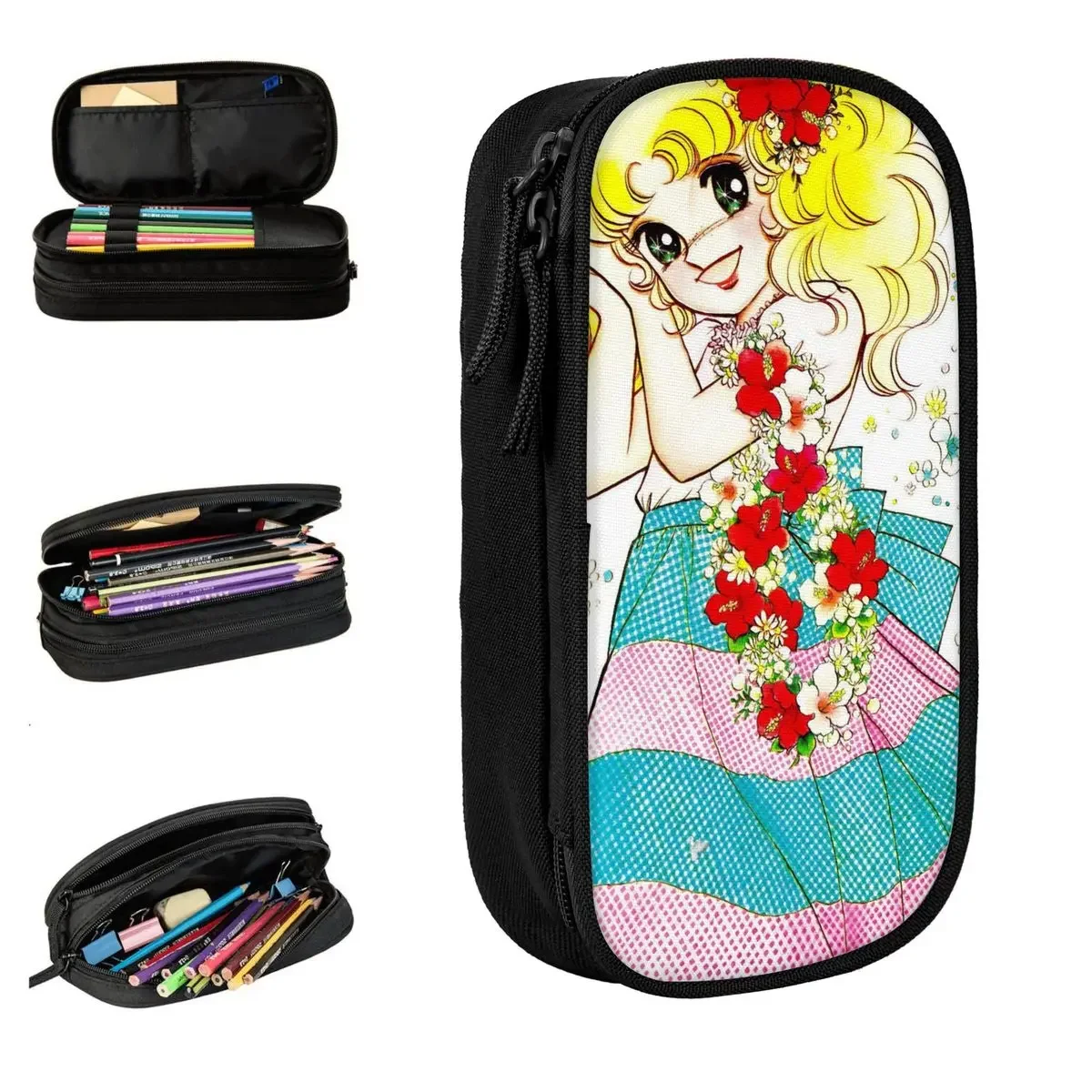 Candy Candy Manga Pencil Case Pencilcases Pen Box for Girl Boy Large Storage Pencil Bags School Supplies Gift Stationery