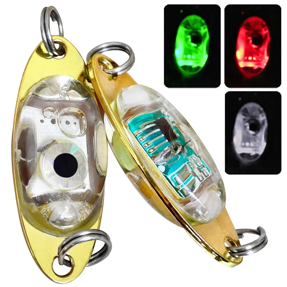 Mini señuelo de pesca de piezas, luz LED en forma de ojo de gota profunda, lámpara para atraer peces