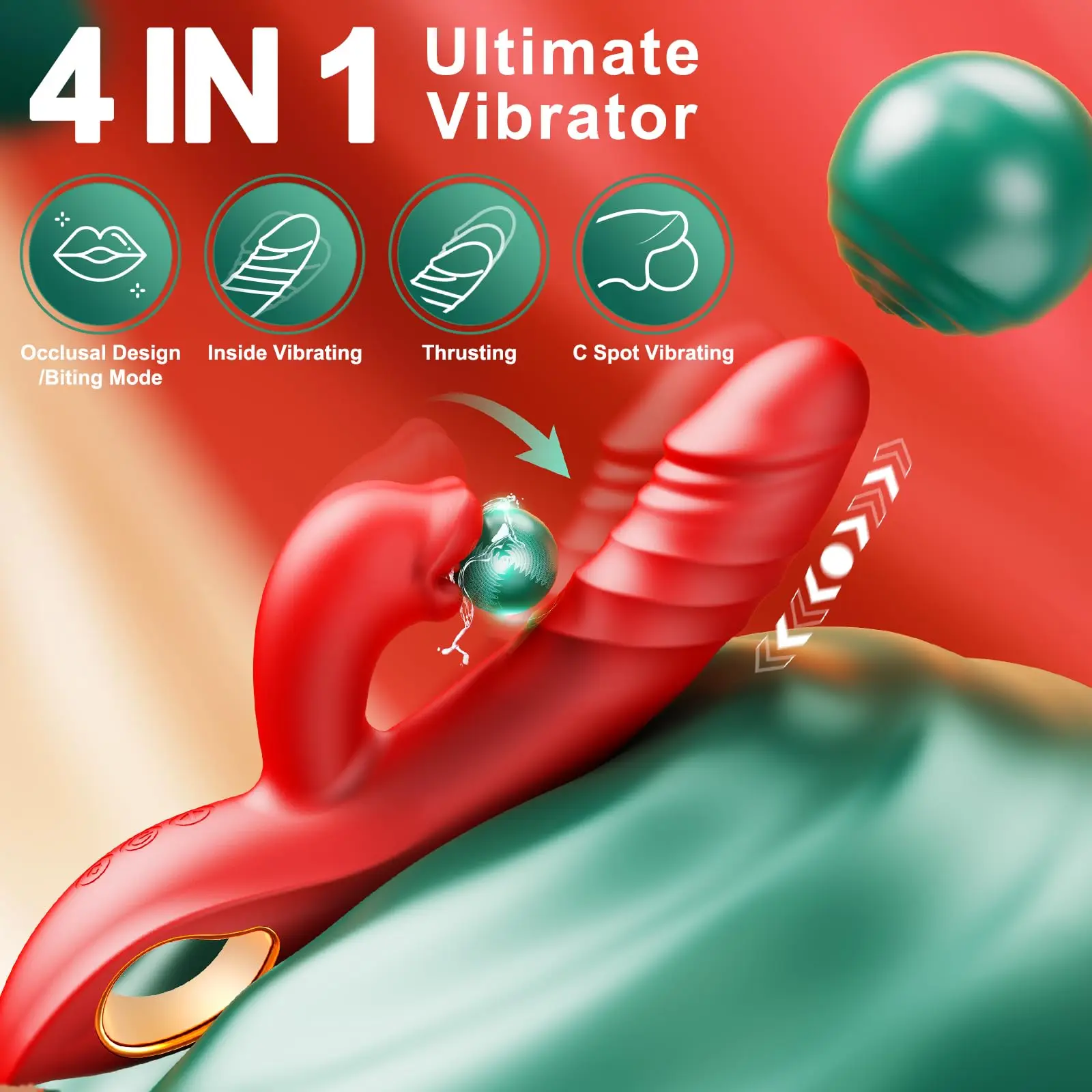 4 In 1 Tongue Licking Dildo Vibrators G Spot Thrusting Clitoral Stimulator Vagina Massager Mastrubation Adult Sex Toys for Women