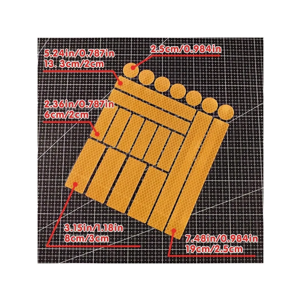 21 Pieces of Reflective Stickers, Universal Safety Warning Reflective Patches, Capable of Reflecting Light Quickly and Accuratel