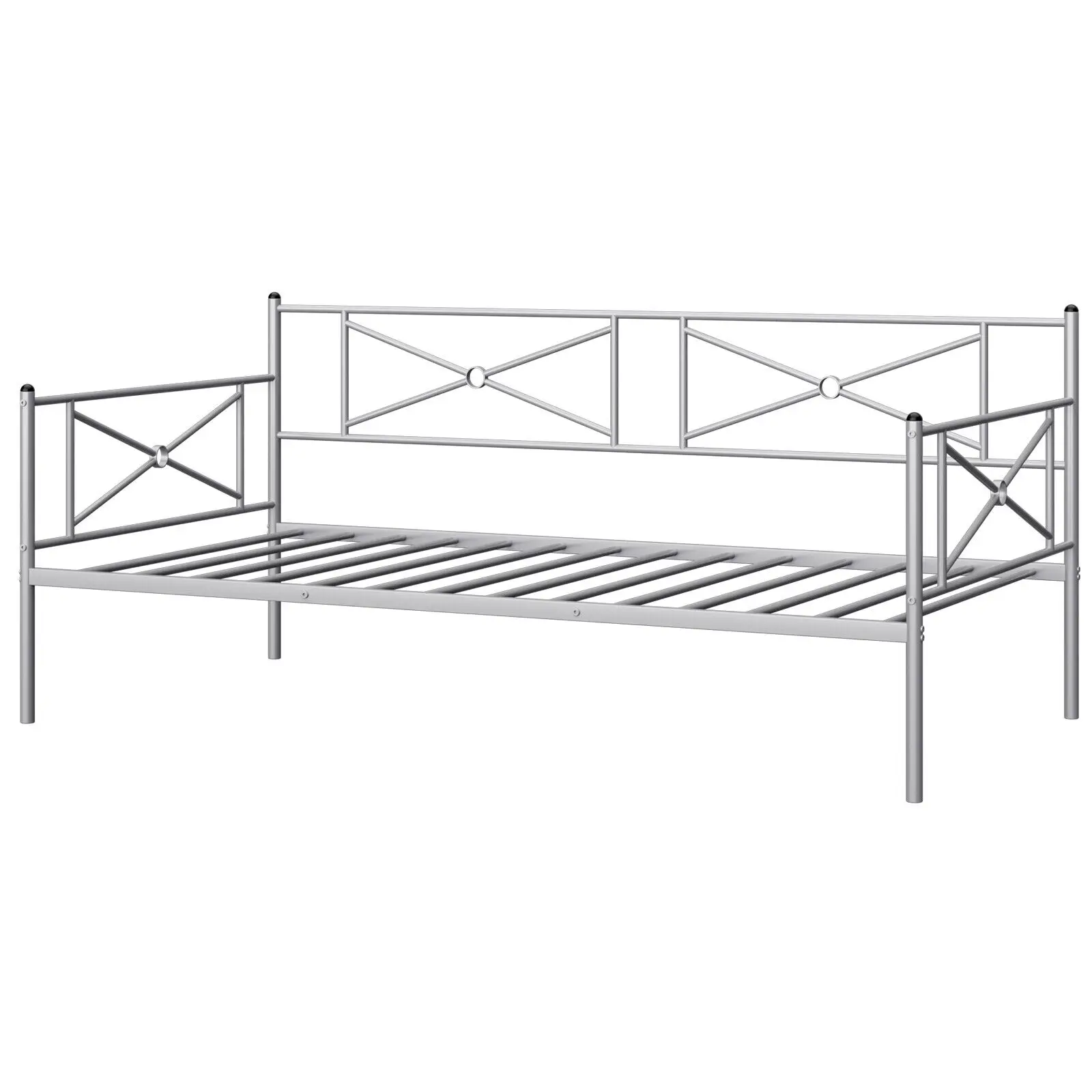 Costway Metal Daybed Frame Twin Size Slat Support Mattress Foundation Living Room Silver