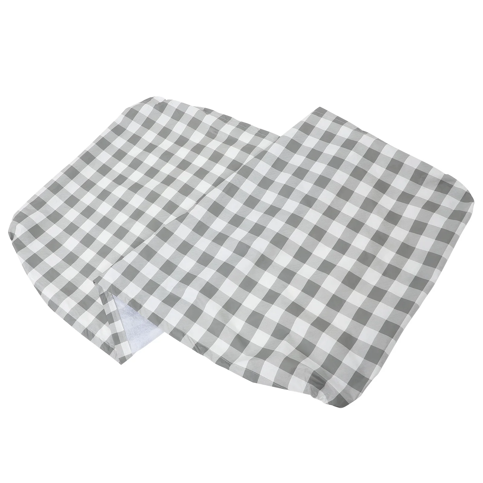 

Fitted Table Cloth Cover Courtyard Elasticated Checked Tablecloth Grey Elasticized