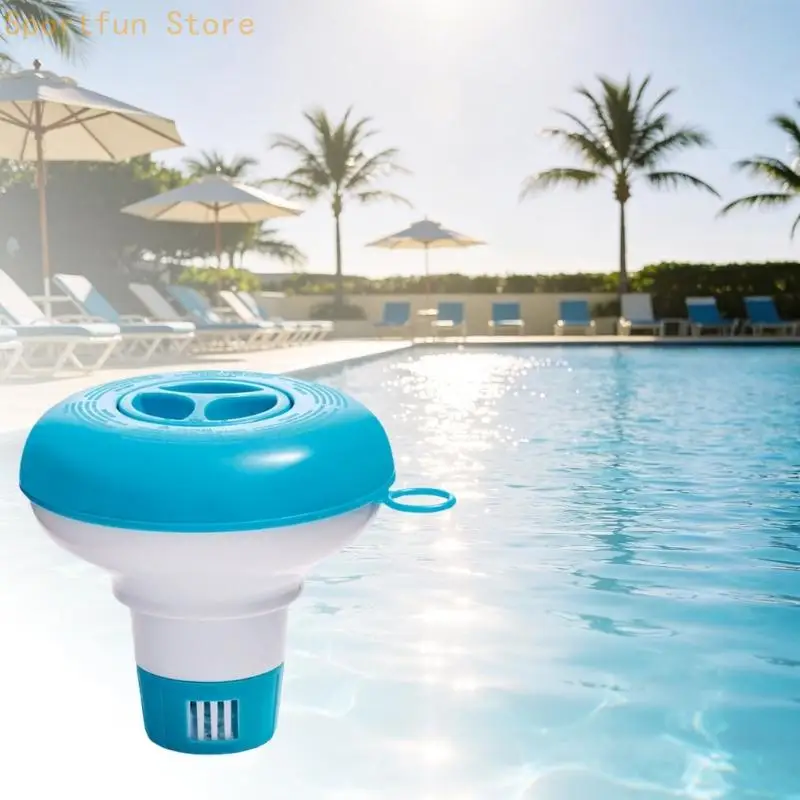 Swimming Pool Tablet Dispenser with Floating Body and Top Opening X7JD